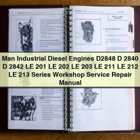 MAN Industrielle Dieselmotoren D2848, D2840, D2842 LE 201, LE 202, LE 203, LE 211, LE 212, LE 213 Serie - Werkstatt- und Reparaturhandbuch
