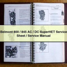 Belmont 800/845 AC/DC SuperHET Service Sheet/Service Repair Manual