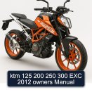 ktm 125 200 250 300 EXC 2012 owners Manual