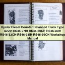 Hyster Diesel Counter Balanced Truck Type A222: RS45-27IH RS45-30CH RS46-30IH RS46-33CH RS46-33IH RS46-36CH Workshop Manual