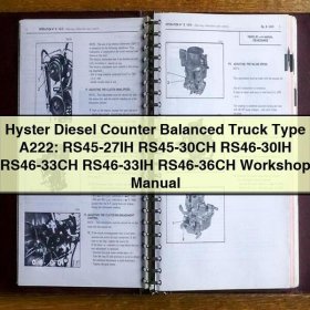 Hyster Diesel Gegengewichtsgabelstapler A222: Werkstatt Handbuch (RS45-27IH, RS45-30CH, RS46-30IH, RS46-33CH, RS46-33IH, RS46-36CH)