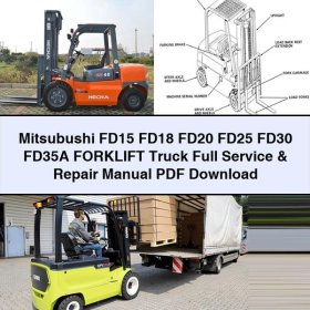 Mitsubishi FD15, FD18, FD20, FD25, FD30, FD35A Gabelstapler: Komplettes Service- und Reparaturhandbuch