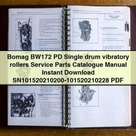 Bomag BW172 PD Single drum vibratory rollers Service Parts Catalogue Manual SN101520210200-101520210228