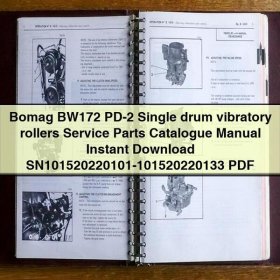Bomag BW172 PD-2 Single drum vibratory rollers Service Parts Catalogue Manual SN101520220101-101520220133