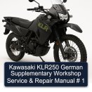 Kawasaki KLR250 German Supplementary Workshop Service & Repair Manual # 1