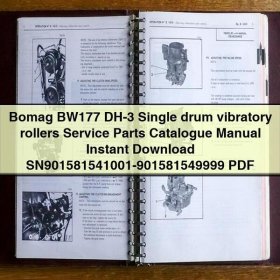 Bomag BW177 DH-3 Single drum vibratory rollers Service Parts Catalogue Manual SN901581541001-901581549999