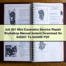 Jcb 801 Mini Excavator Service Repair Workshop Manual Sn 645001 To 645999