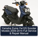 Yamaha Zuma Yw125 Scooter Models 2009-2014 Full Service & Repair Manual