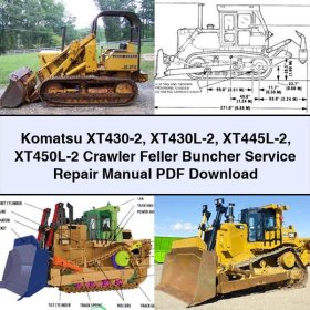 Komatsu XT430-2 XT430L-2 XT445L-2 XT450L-2 Crawler Feller Buncher Service Repair Manual