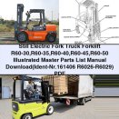 Still Electric Fork Truck Forklift R60-30 to R60-50 Illustrated Master Parts List Manual
