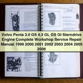 Volvo Penta 3.0 GS 4.3 GL GS GI Sterndrive Engine Complete Workshop Service Repair Manual 1999 2000 2001 2002 2003 2004 2005 2006