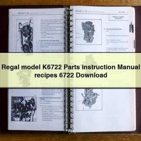 Regal model K6722 Parts instruction Manual recipes 6722