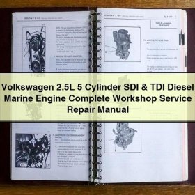 Volkswagen 2.5L 5-Zylinder SDI & TDI Diesel Marine Motor Werkstatt Handbuch