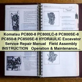 Komatsu PC800-8 / PC800LC-8 / PC800SE-8 / PC850-8 / PC850SE-8 Hydraulikbagger: Service-, Reparatur- und Betriebshandbuch