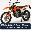 KTM 450 SX-F Repair Manual. Year 2011 PDF Download