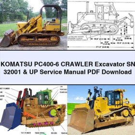 Komatsu PC400-6 Raupenbagger, Service- und Reparaturhandbuch, SN 32001 & höher