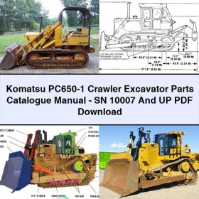 Komatsu PC650-1 Kettenbagger Ersatzteilkatalog Handbuch - SN 10007 und höher