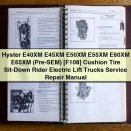 Hyster E40XM to E65XM (Pre-SEM) [F108] Cushion Tire Sit-Down Rider Electric Lift Trucks Service Repair Manual