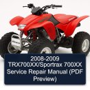 2008-2009 TRX700XX/Sportrax 700XX Service Repair Manual (PDF Preview)