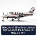 Beechcraft 99 Airliner Manual Set including the Engine -8- Manuals-PDF