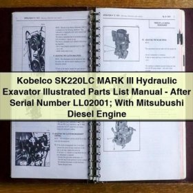 Kobelco SK220LC MARK III Hydraulikbagger Ersatzteilkatalog - Ab Seriennummer LL02001; mit Mitsubishi Dieselmotor PDF Download