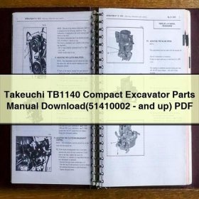 Takeuchi TB1140 Kompaktbagger Ersatzteilhandbuch
