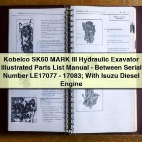 Kobelco SK60 MARK III Hydraulikbagger - Ersatzteilkatalog (LE17077 - 17083) - Isuzu Dieselmotor PDF Download