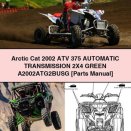 Arctic Cat 2002 ATV 375 Automatic Transmission 2X4 GREEN A2002ATG2BUSG [Parts Manual]