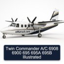 Twin Commander A/C 6908 6900 695 695A 695B Illustrated