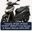 Yamaha VP300 VP300S VP300T VERSITY Full Service & Repair Manual 2003-2005