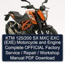 KTM 125/200 SX MXC EXC (EXE) Motorcycle and Engine Complete OFFICIAL Factory Service / Repair / Workshop Manual PDF Download