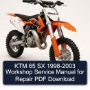 KTM 65 SX 1998-2003 Workshop Service Manual for Repair PDF Download