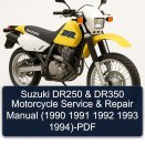 Suzuki DR250 & DR350 Motorcycle Service & Repair Manual (1990 1991 1992 1993 1994)-PDF