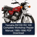 Yamaha RX100 RX 100 Complete Workshop Repair Manual 1985-1996 PDF Download
