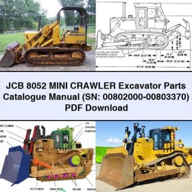 JCB 8052 Mini Crawler Excavator Parts Catalogue Manual (SN: 00802000-00803370)